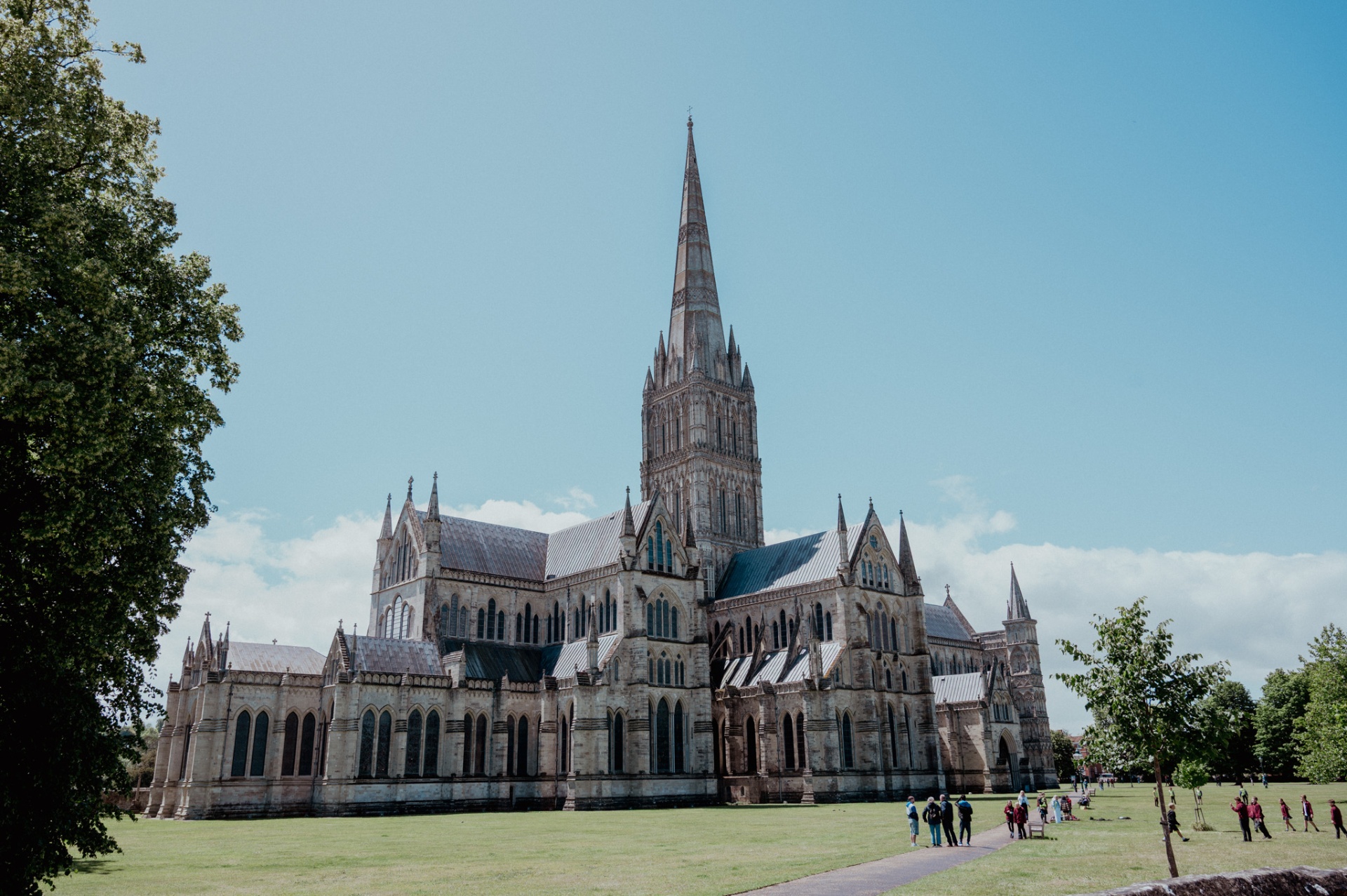 Wide view of the cathedral and its grounds