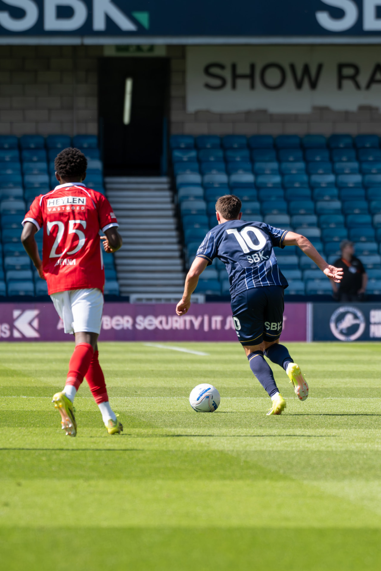 Millwall number 10 breaking away with the ball